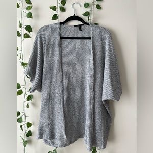 Short-sleeve knitted cardigan | Grey | Size Sm